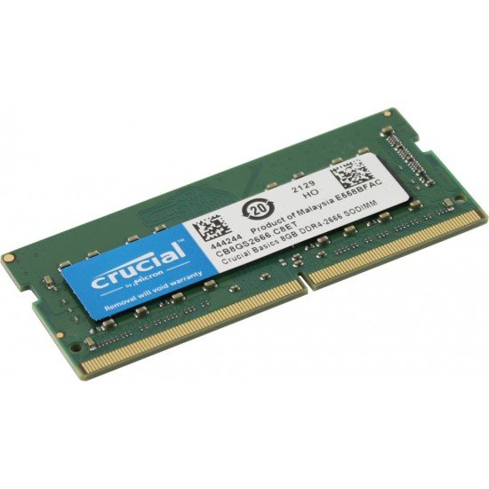 Memoria SODIMM DDR4 8GB 2666MHZ Crucial Basics CB8GS2666, CL19, Non-ECC