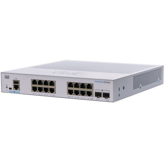 Switch Cisco Business CBS Cisco CBS250-16T-2G-NA 16 Puertos 10/100/1000 Gigabit, 2 Puertos SFP, Smart Administracion Basica