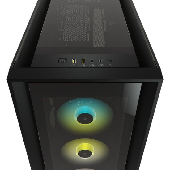Gabinete Corsair Icue 5000X RGB Negro/ Cristal Templado/ Med-Torre/ Sin Fuente, CC-9011212-WW