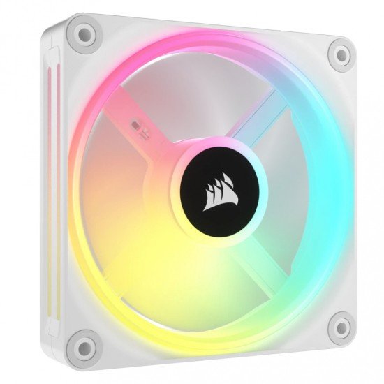 Ventilador Corsair CO-9051005-WW, iCUE LINK QX120 RGB, para gabinete, 1x120mm/RGB/480-2400RPM/domo magnético/color blanco.