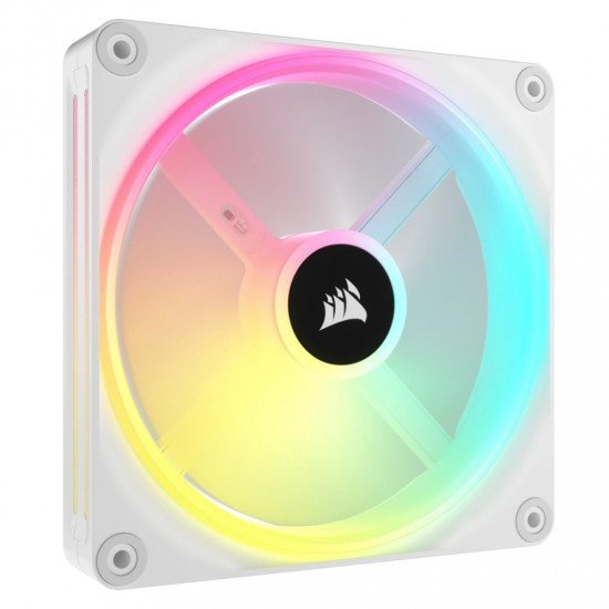 Ventilador Corsair CO-9051007-WW, iCUE LINK QX140 RGB, para gabinete, 1x140mm/RGB/480-2000RPM/domo magnético/color blanco.