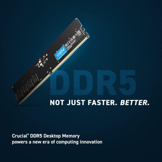 Memoria DDR5 16GB 5600Mhz Crucial CT16G56C46U5, Negro