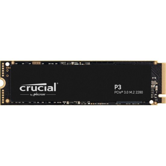 U. Estado Solido 500GB PCI Express 3.0 / M.2 Crucial P3 NVME CT500P3SSD8, Negro