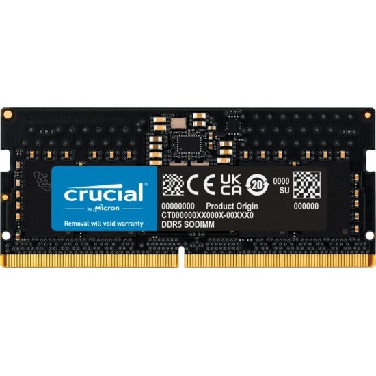 Memoria SODIMM DDR5 8GB 5600MHZ Crucial CT8G56C46S5, Negro