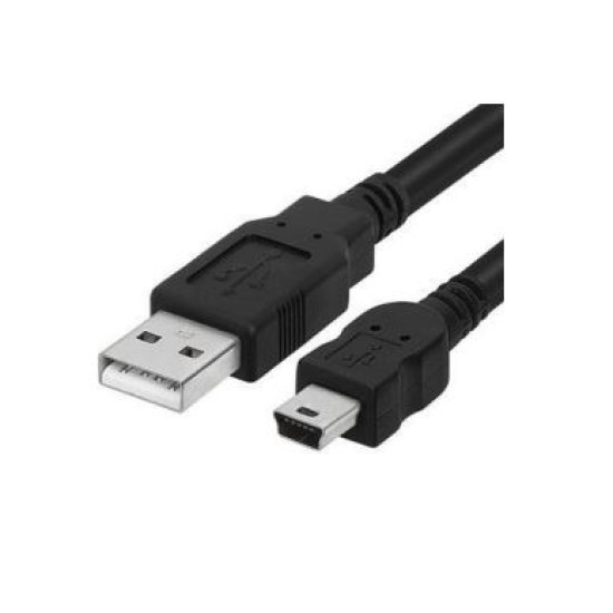 Cable USB 2.0 Macho Tipo "A" a Mini USB Macho de 1.8M Gigatech CUMN-1.8 5P Negro