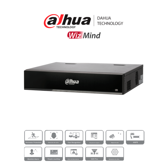 NVR 32 Canales IP Dahua DHI-NVR5432-EI 4K/ WizSense/ Smart H.265+/ Rendimiento 384 MBPS/IA
