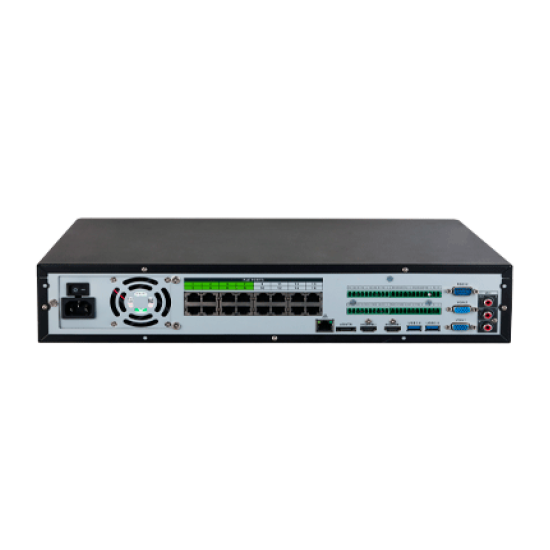 NVR 64 Canales Dahua DHI-NVR5864-16P-EI IP4K 16 Puertos POE/RAID0/1/5/6/10/384 MBPS/ IA Por Grabador: Deteccion y Reconocimiento de Rostros