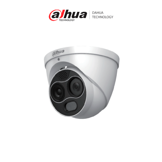 Camara Mini Eyeball Hibrida IP Termica Dahua DHI-TPC-DF1241-B2F2-DW-S2 4MPX/Deteccion De Humo y Llamas/Canales Visible y Termico/POE/IP67