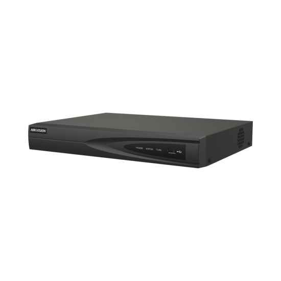 NVR 8 Canales IP Hikvision DS-7608NI-Q1/8P(D), 8MP 4K 8 Puertos POE+ 1 Bahia de Disco Duro
