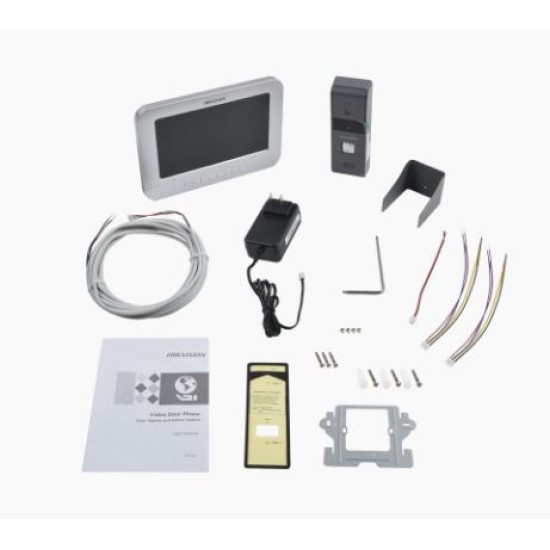 Kit de Videoportero Analogico con Pantalla LCD a Color de 7" Hikvision DS-KIS203-T Frente de Calle Para Exterior IP65