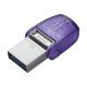Memoria USB 64GB Kingston Datatraveler Micro Duo 3C USB A/C Morado, DTDUO3CG3/64GB