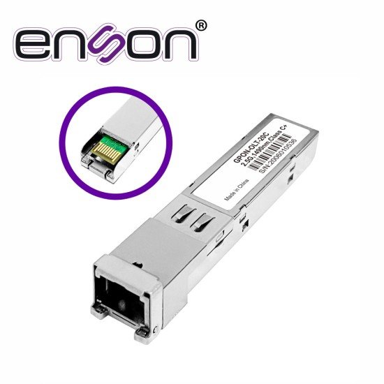 Modulo GPON SFP Transceptor 2.5G / 1.25 GBPS Enson ENS-SFPSM/ GPON-OLT-20C+ Gigabit Ethernet Interface Conector SC Hasta 20 KM Clase C+