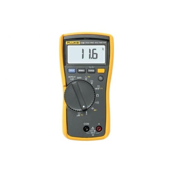 Multimetro Digital FLUKE-116 con Termometro Integrado,Voltaje Maximo de 600V, Pantalla LED Retroiluminada