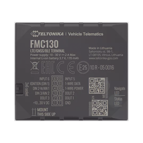 Rastreador Vehicular Profesional LTE 4G Teltonika FMC130 Bluetooth Multiples Entradas y Salidas Digitales