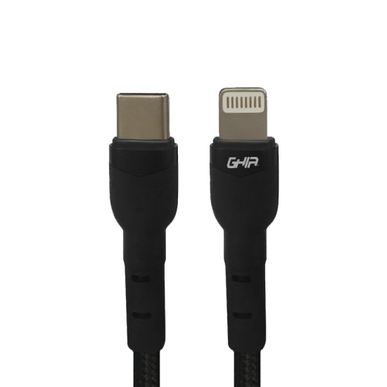Cable USB Tipo C a Tipo Lightning Ghia GAC-204N Color Negro de 1M
