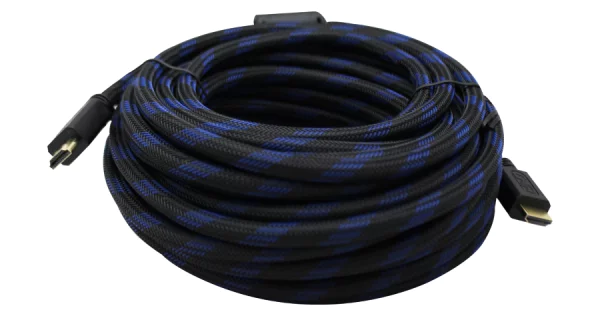 Cable HDMI de 15 Metros Reforzado Ghia GCB-027 Para Uso Rudo Negro/ Azul