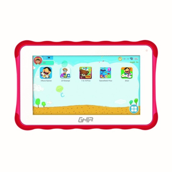 Tablet Ghia 7 Toddle 7" A133 Quadcore/ 1GB/ 16GB/ WIFI/ Bluetooth/ Android 11 Go/ Rojo, GT133R