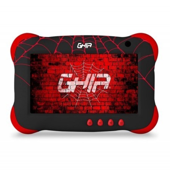 Tablet Ghia Kids 7" A50 Quadcore/ 1GB/ 16GB/ 2 Cam/ WIFI/ Bluetooth/ Android 9 /Negro-Rojo, GTKIDS7SM