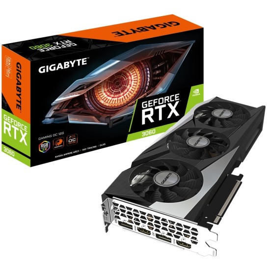 Tarjeta de Video Gigabyte Geforce RTX 3060 Gaming OC 12GB GDDR6/ 2XHDMI/ 2XDP/ PCI-E 4.0X16, GV-N3060GAMING OC-12GD
