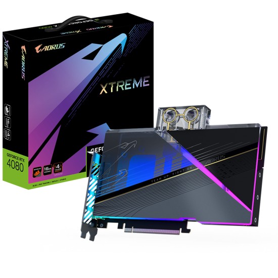 Tarjeta de Video Aorus Xtreme Nvidia Geforce GV-N4080AORUSX WB-16GD/ 16GB/ GDDR6X/ 256BIT/ 2505MHZ/ HDMI/ PCI Express 4.0
