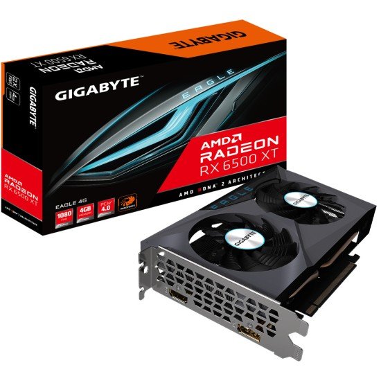 Tarjeta de Video Gigabyte AMD Radeon GV-R65XTEAGLE-4GD / 4GB/ GDDR6/ 64BIT/ 2815MHZ/ HDMI/ PCI Express 4.0