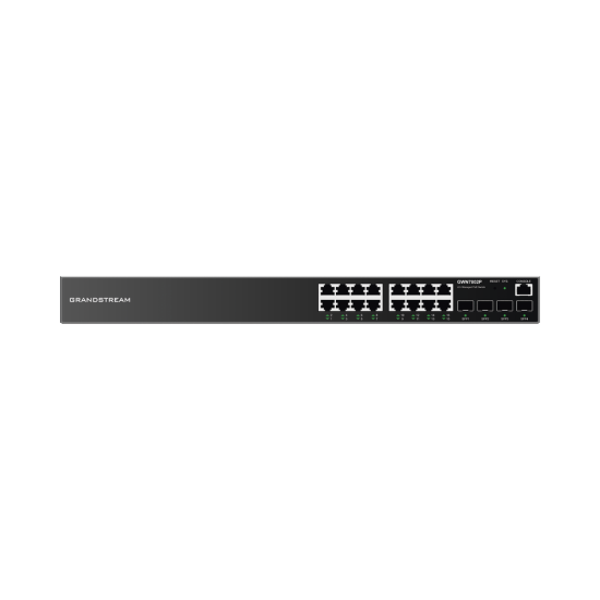 Switch Gigabit POE+ Grandstream GWN7802P, Administrable/ 16 Puertos 10/100/1000 MBPS + 4 Puertos SFP Uplink/ 240W