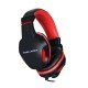 Diadema audífono con micrófono, gamer, Yaguaret HGKRAVENYGT, 3.5mm/20-20kHz/color negro-rojo