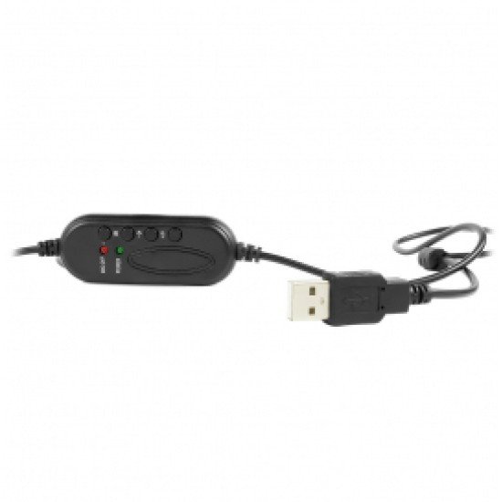 Diadema VORAGO HS-400 Micrófono Giratorio USB Negro