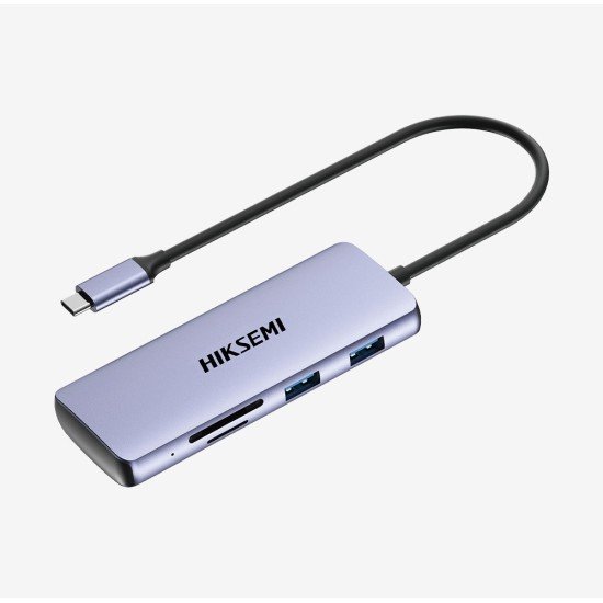Hub USB-C 8 En 1 Hiksemi HS-HUB-DS8 / HDMI / 4K / USB 2.0 / USB 3.0 / SD / TF / Carga Rápida