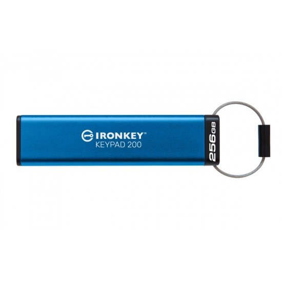 Memoria USB 256 Kingston IKKP200/256GB Ironkey Keypad 200, USB3.2/IP68/Color Azul