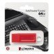 Memoria USB 3.2 64GB Kingston Data Traveler Exodia Rojo, KC-U2G64-7GR