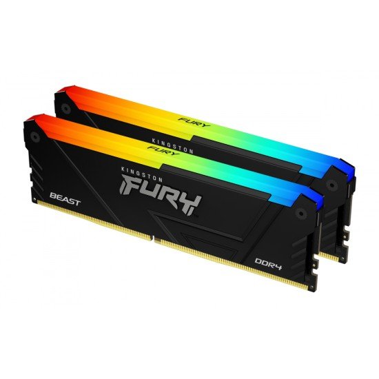 Memoria DDR4 32GB 3200MHZ (2X16GB) Kingston Fury Beast RGB CL16/ Non-ECC/ XMP, KF432C16BB2AK2/32