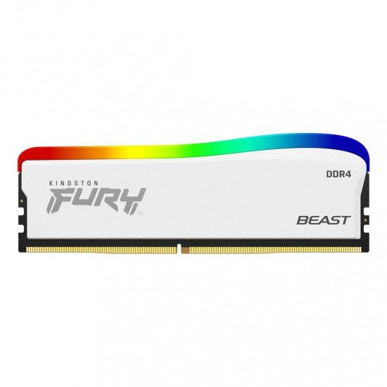 Memoria DDR4 8GB 3200MHz Kingston Fury Beast CL16/Non-ECC/RGB/XMP/Color Blanco, KF432C16BWA/8
