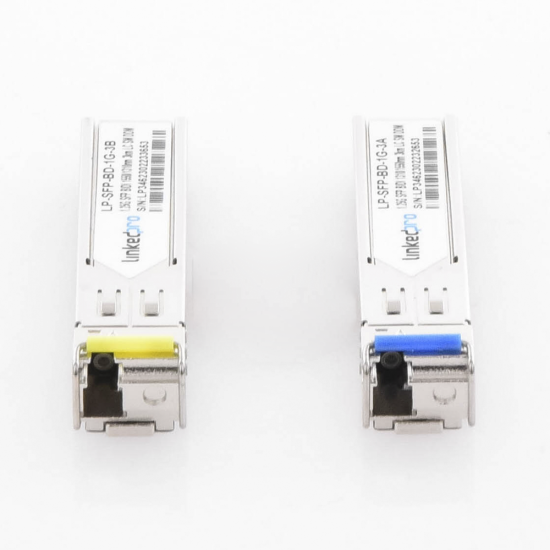 Transceptores Bidireccionales SFP MiniGBIC Linkedpro LP-SFP-BD-1G-3, Monomodo/ 1.25 GBPS de Velocidad/ Conector LC/3 KM de Distancia/ 2 Piezas