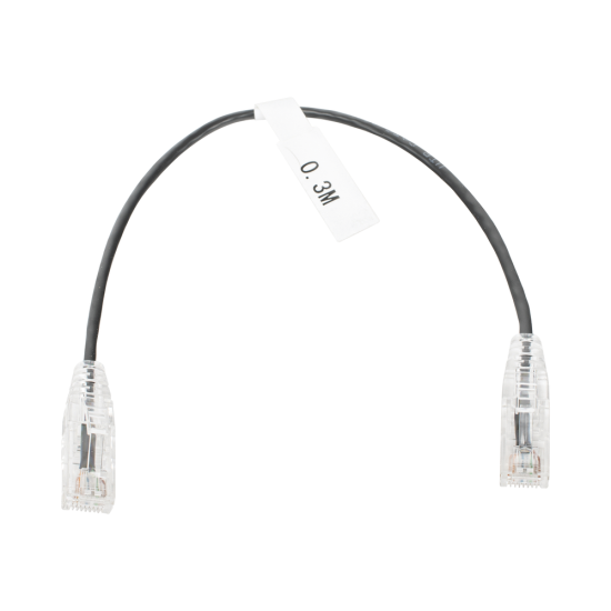 Cable de Parcheo Slim UTP CAT6 30 CM Linkedpro Negro Diametro Reducido (28 AWG), LP-UT6-030-BK-28