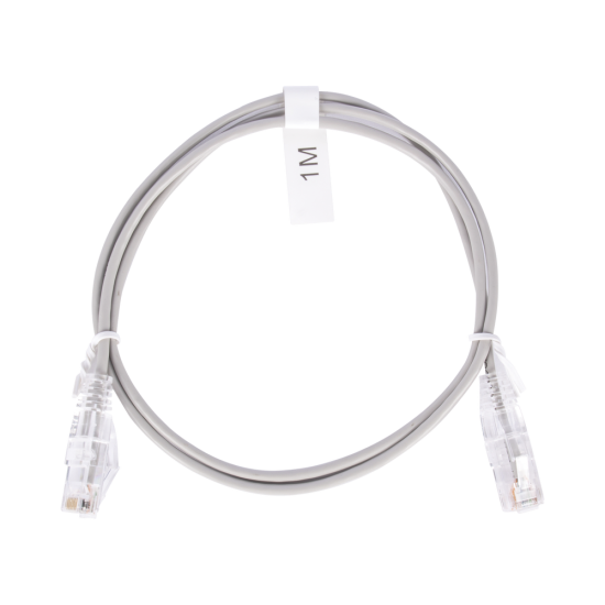 Cable de Parcheo Slim UTP CAT6 Linkedpro LP-UT6-100-GY28 Diametro Reducido (28 AWG) 1 Metro Color Gris