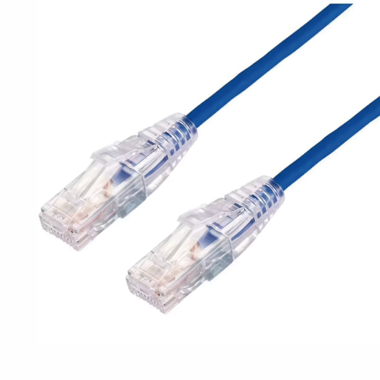 Cable de Parcheo Slim UTP CAT6A - 0.5 M Azul, Diametro Reducido (28 AWG), LP-UT6A-05-BU28
