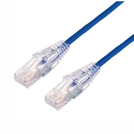 Cable De Parcheo Slim UTP Cat6A LinkedPro 10M Color Azul, Diametro Reducido (28 AWG) LP-UT6A-1000-BU28