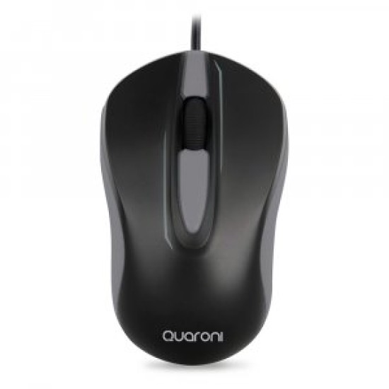 Mouse Quaroni MAQ01G Alambrico/ Optico/ 1200DPI/ Color Negro, Gris