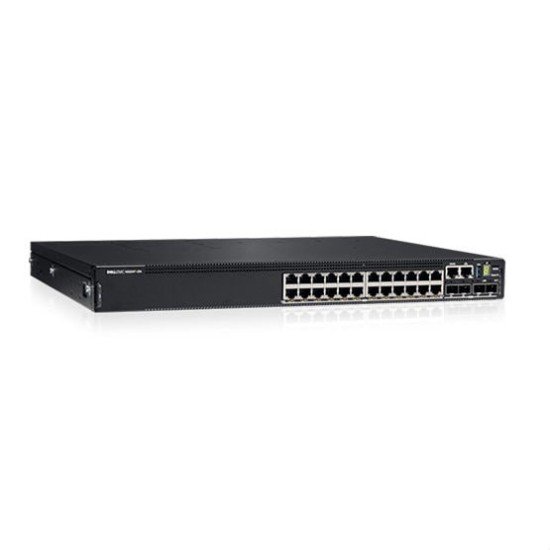 Switch Dell Gigabit Ethernet N3224P-ON, N3224P_1.1, 24 Puertos POE 10/100/1000MBPS + 4 Puertos SFP+ +2 Puertos QSFP, 30W