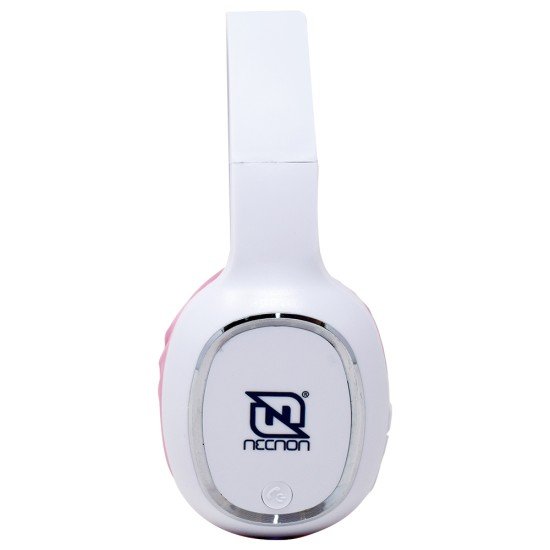 Diadema Audifono Inalambrico Necnon NBH-04/ Bluetooth/ 3.5MML/ Radio-FM/ Micro-SD/ Manos Libres/ Color Blanco-Rosa, NBAB042200