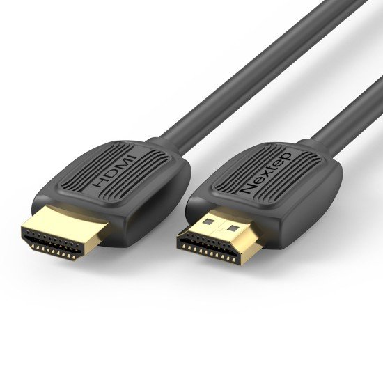 Cable HDMI 1.4 Nextep NE-450D, Alta Definicion HD 1080P, Soporta 4K a 24HZ, Reforzado, 2 MTS, Color Negro