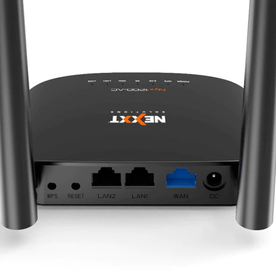 Router Inalambrico Nexxt, Dos Antenas, 802.11A/B/G/N/AC, 1200MBPS, NW230NXT86, Negro