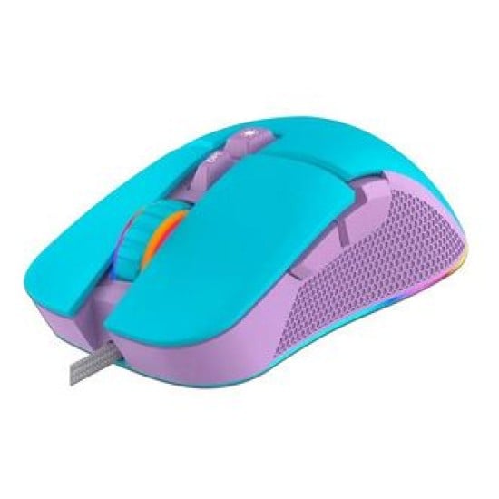 Mouse Gaming Ocelot OCM Candy Blue Alambrico/ Azul-Morado/ RGB/ 7 Botones/ Hasta DPI 7200