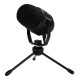 Microfono Ocelot Gaming OGMIC-02 Para Streaming, USB, con Base Tripie Para Escritorio, Color Negro