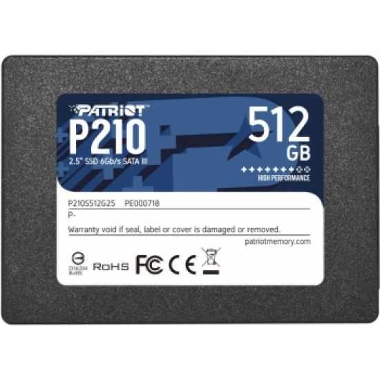 Unidad de Estado Solido SSD 512GB SATA III, 2.5" Patriot P210, P210S512G25