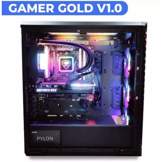 Computadora Digital Master, AMD Ryzen 55600G/ Gigabyte B450/ 16GBR GB DDR4 3200MHZ/ 960GB/ RTX 3060 TI/ Liquido RGB Couga 120MM/ W10 Version Prueba, PC GAMER GOLD V1.0