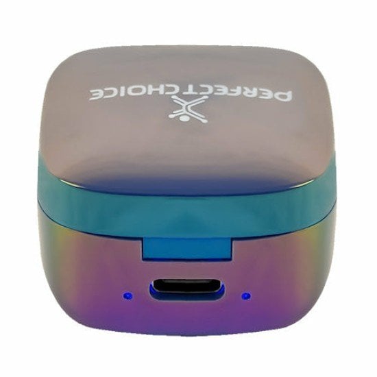 Audífonos intrauriculares inalámbricos TWS Perfect Choice PC-117254 Mini Pearl/USB-C/Bluetooth/color tornasol.