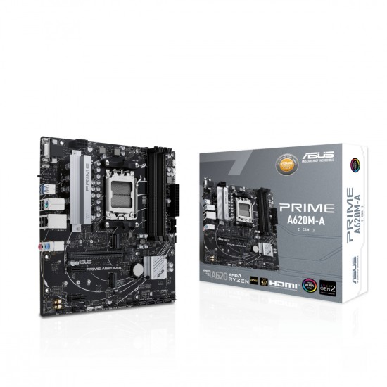 Tarjeta Madre Asus Prime A620M-A-CSM, Socket AM5/ DDR5/ HDMI/ AMD/ DP/ VGA/ M.2/ PCIE-4.0/ Micro-ATX