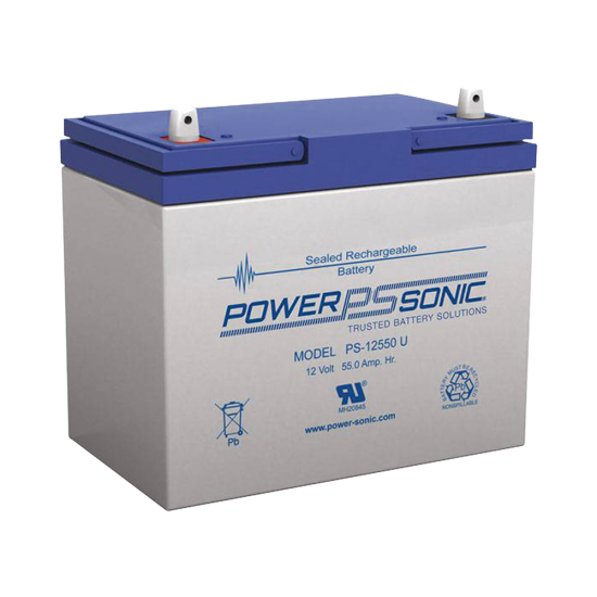 Baterias de Respaldo 12V, 55AH, Power Sonic PS-12550U AGM/VRLA, Terminales U, Reconocida UL